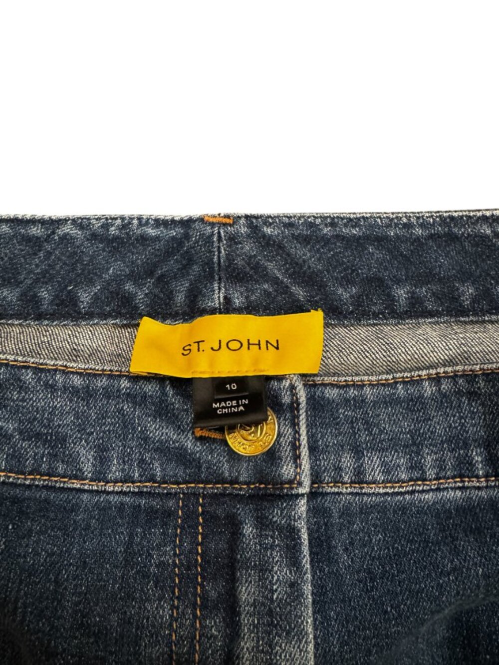 St. John Blue Wash Wide Leg Jeans Women’s Size 10 Designer Denim - Picture 2 of 6